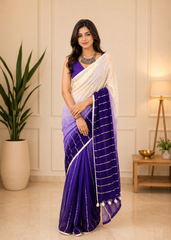 Regal Orchid Elegant Handloom Mul Saree