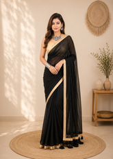 Noir Sitara Handloom Mul Saree