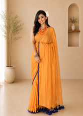 Mustard Glow Pure Handloom Mul Cotton Saree