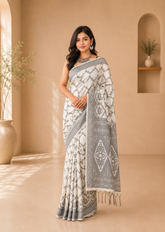 Midnight Harmony Traditional Handloom Saree