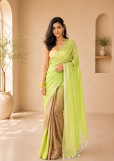 Prakriti Triveni Artisan Mul Saree