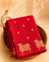 Crimson Gauvaibhav Borderless Kanchi Silk Pichwai Saree