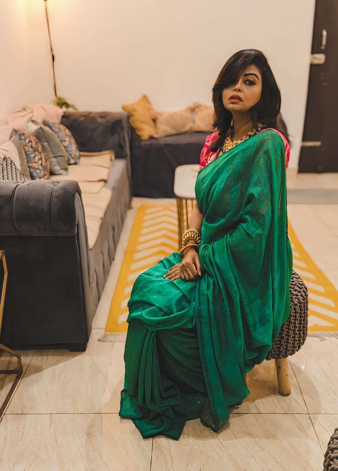 Emerald Elegance Matka Silk
