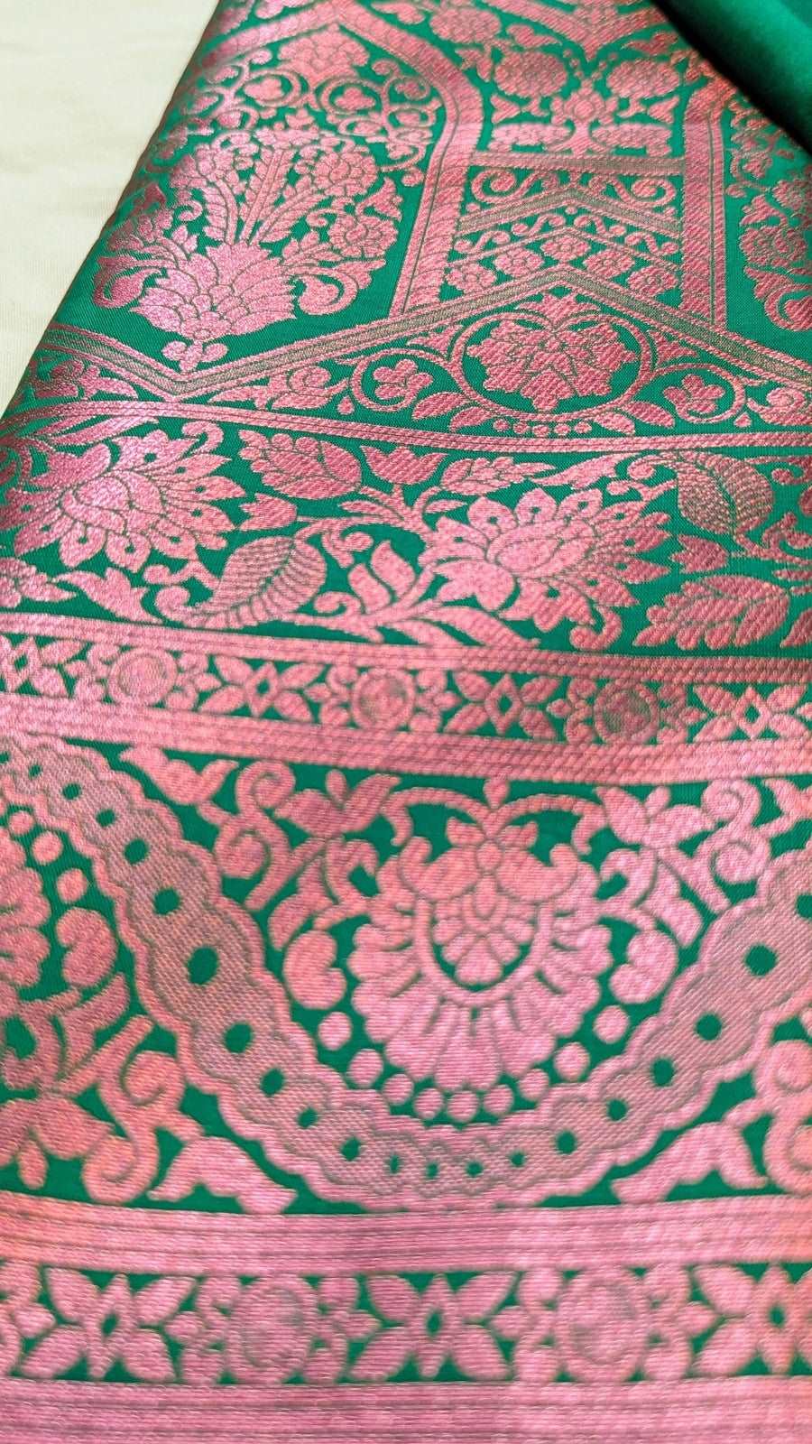 Verde Enchanté Emerald Green Kanchi Silk