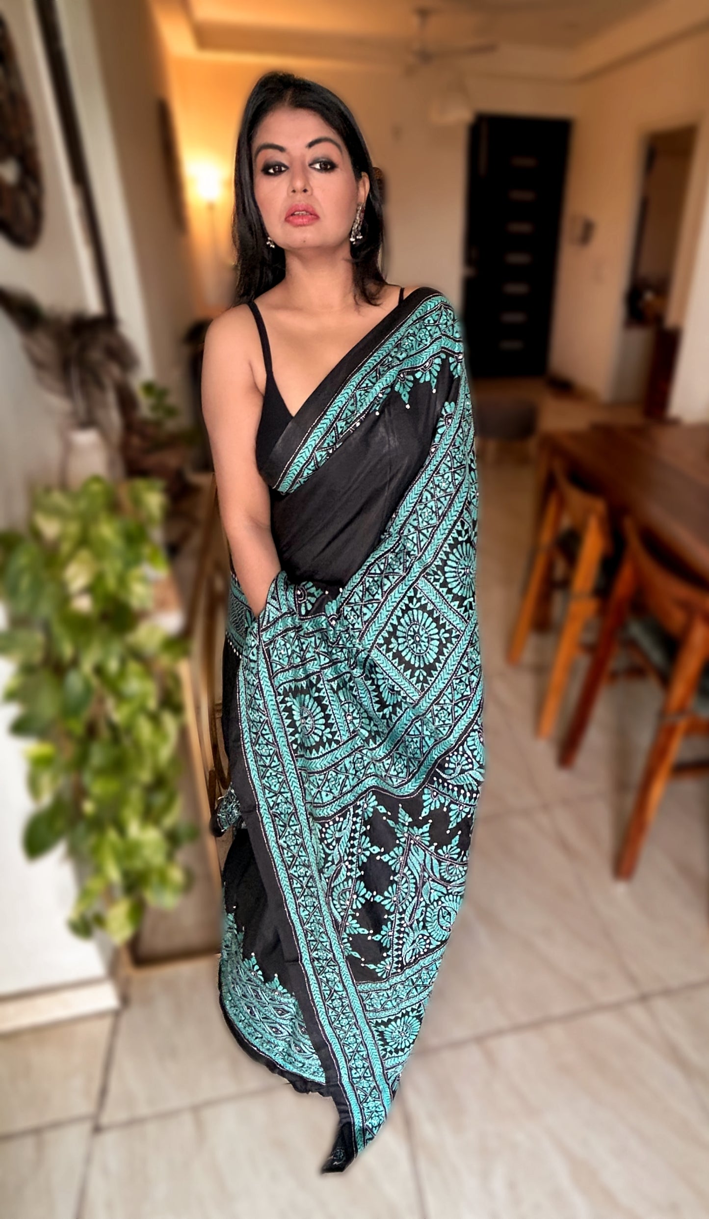 Noor-e-Kantha – Bangalore Silk Kantha Saree