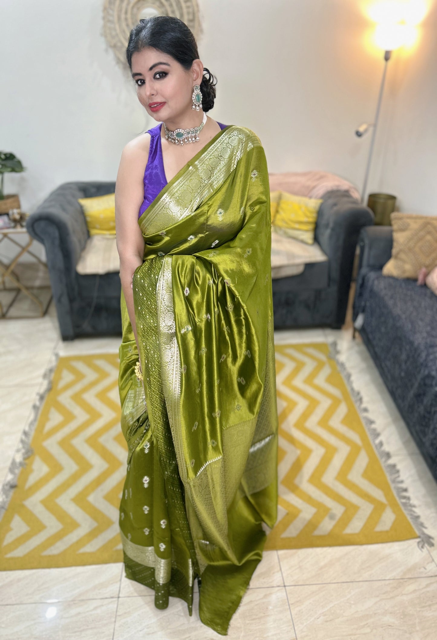 Mehira – Pure Banarasi Raw Mango Silk Saree