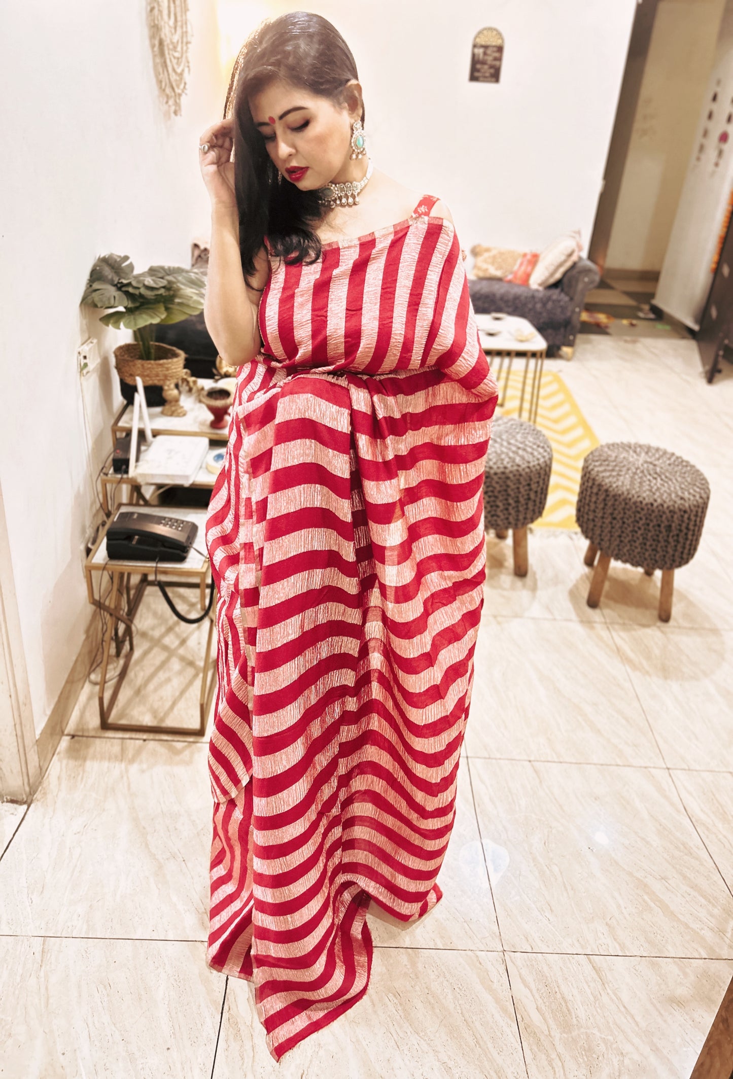 Kumkum – Red Tissue Munga Banarasi Silk Saree