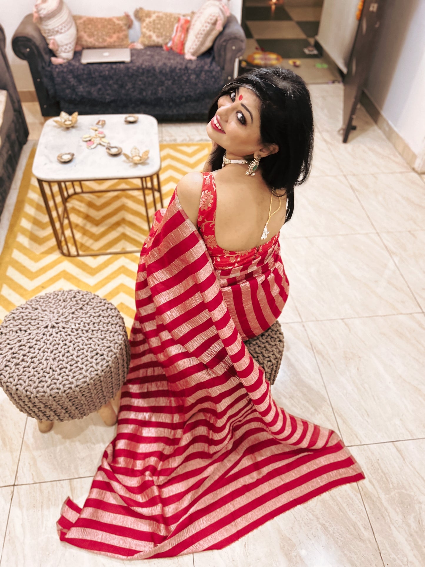 Kumkum – Red Tissue Munga Banarasi Silk Saree