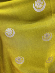 Luxury Neon Green Banarasi Mashru Silk Saree With Lace Border