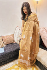 Kanak Kamal Golden Bloom Tissue Silk Saree
