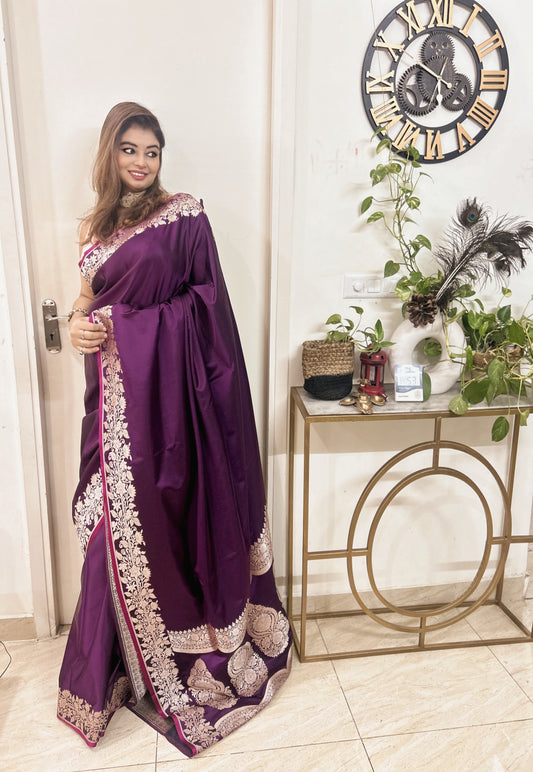 Royal Amethyst Mashru Silk Saree