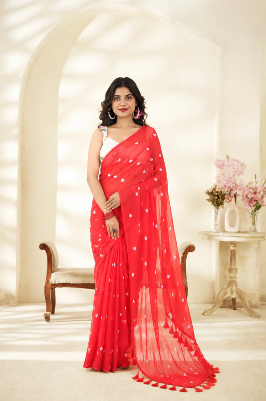 Scarlet Love Handloom Bengal Cotton Saree
