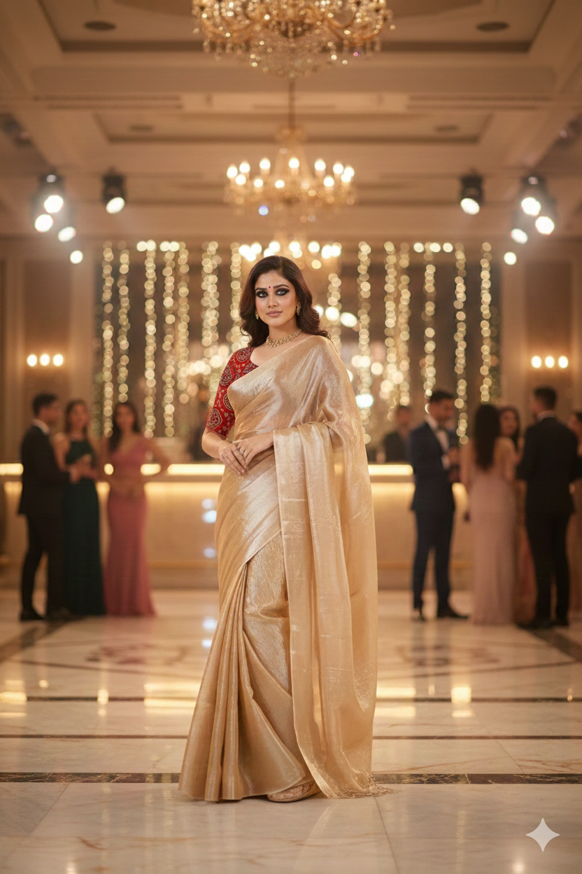 Vanilla Mist – Soft Tissue Handloom Saree