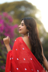 Scarlet Love Handwoven Bengal Mul Saree