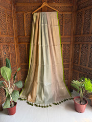 Mint Whisper – Soft Bengal Tissue Saree