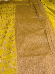 Neon Zari Vanya – Neon Green Banarasi Crepe Saree