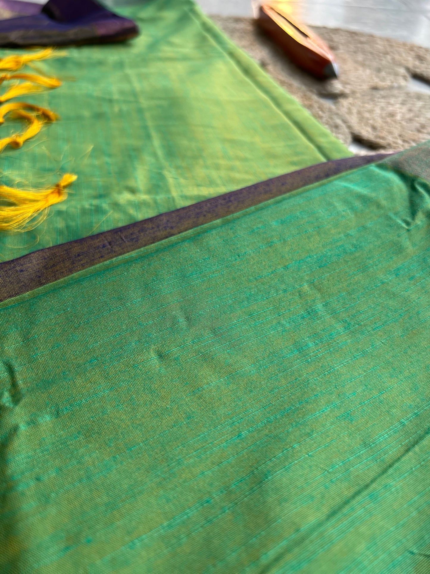 Emerald Dusk South Cotton Silk Saree