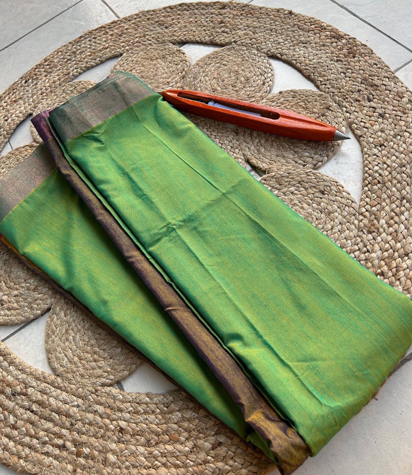 Emerald Amethyst South Cotton Silk Saree