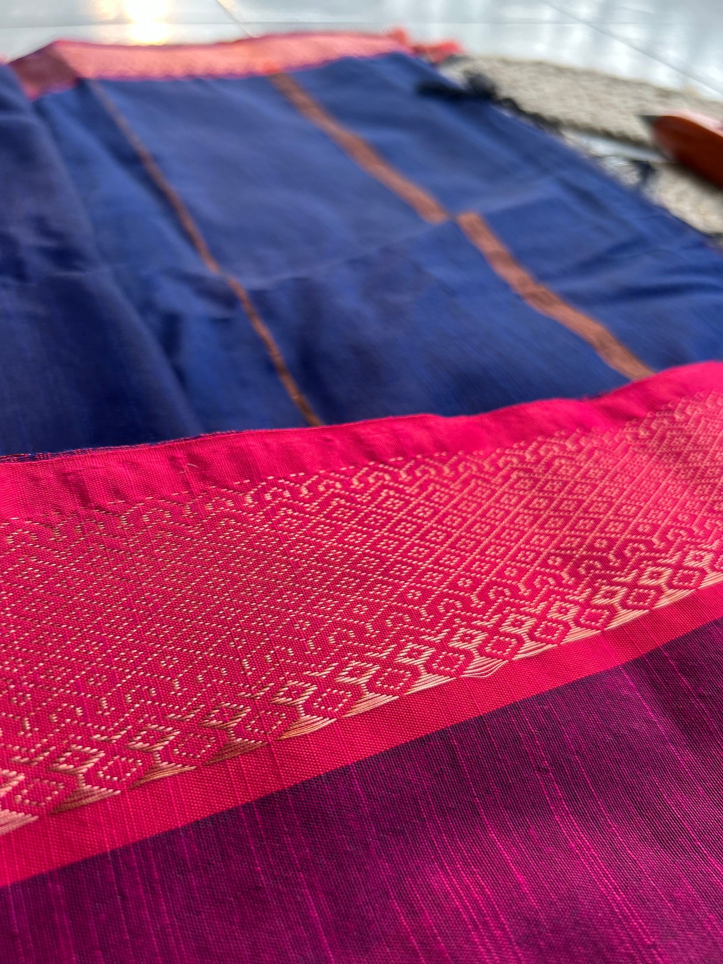 Radiant Magenta Elegance South Cotton Silk Saree