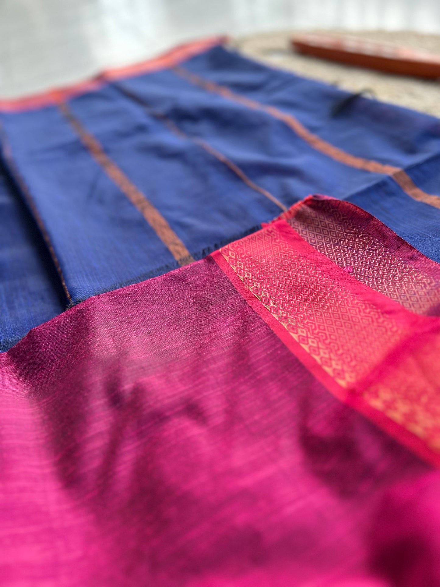 Radiant Magenta Elegance South Cotton Silk Saree