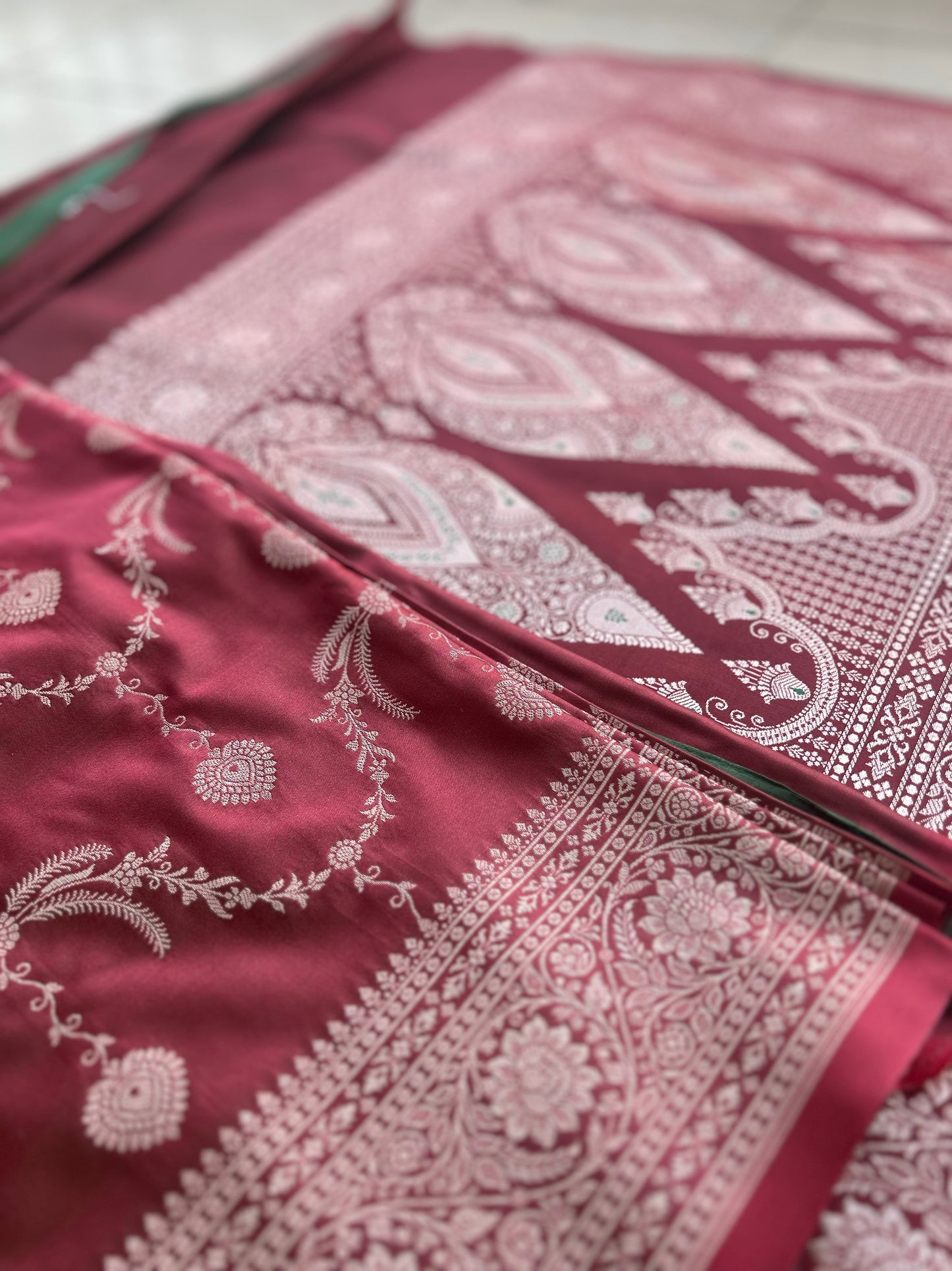 Dusky Bloom Mashru Katan Silk Saree