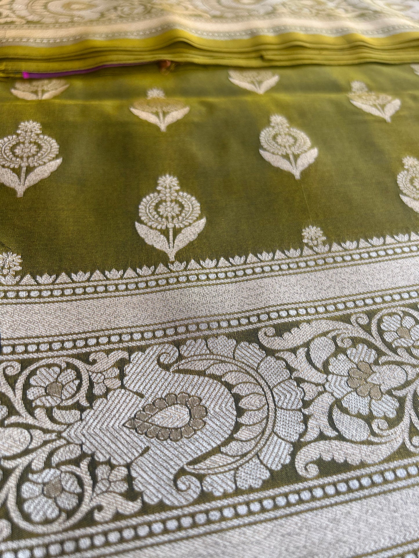 Mehendi Elegance Upada Katan Silk Saree