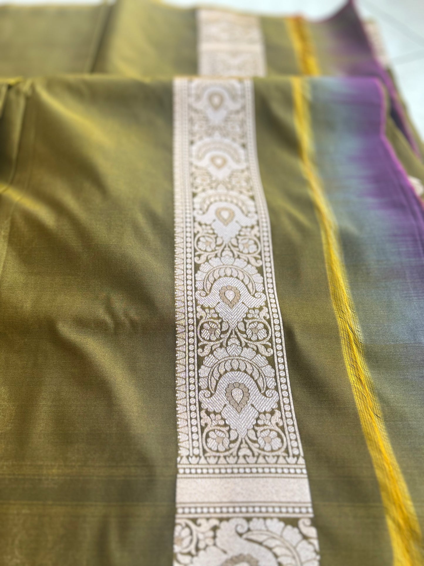 Mehendi Elegance Upada Katan Silk Saree