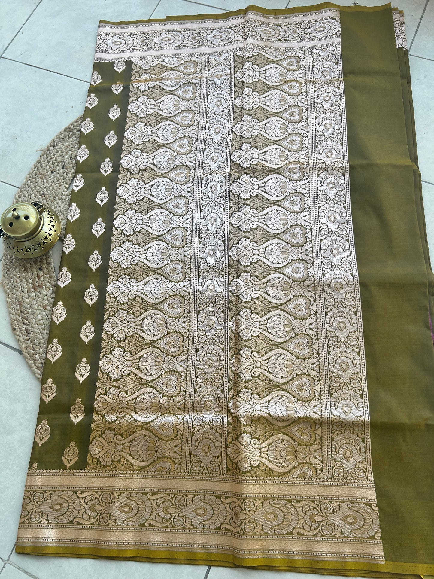 Mehendi Elegance Upada Katan Silk Saree