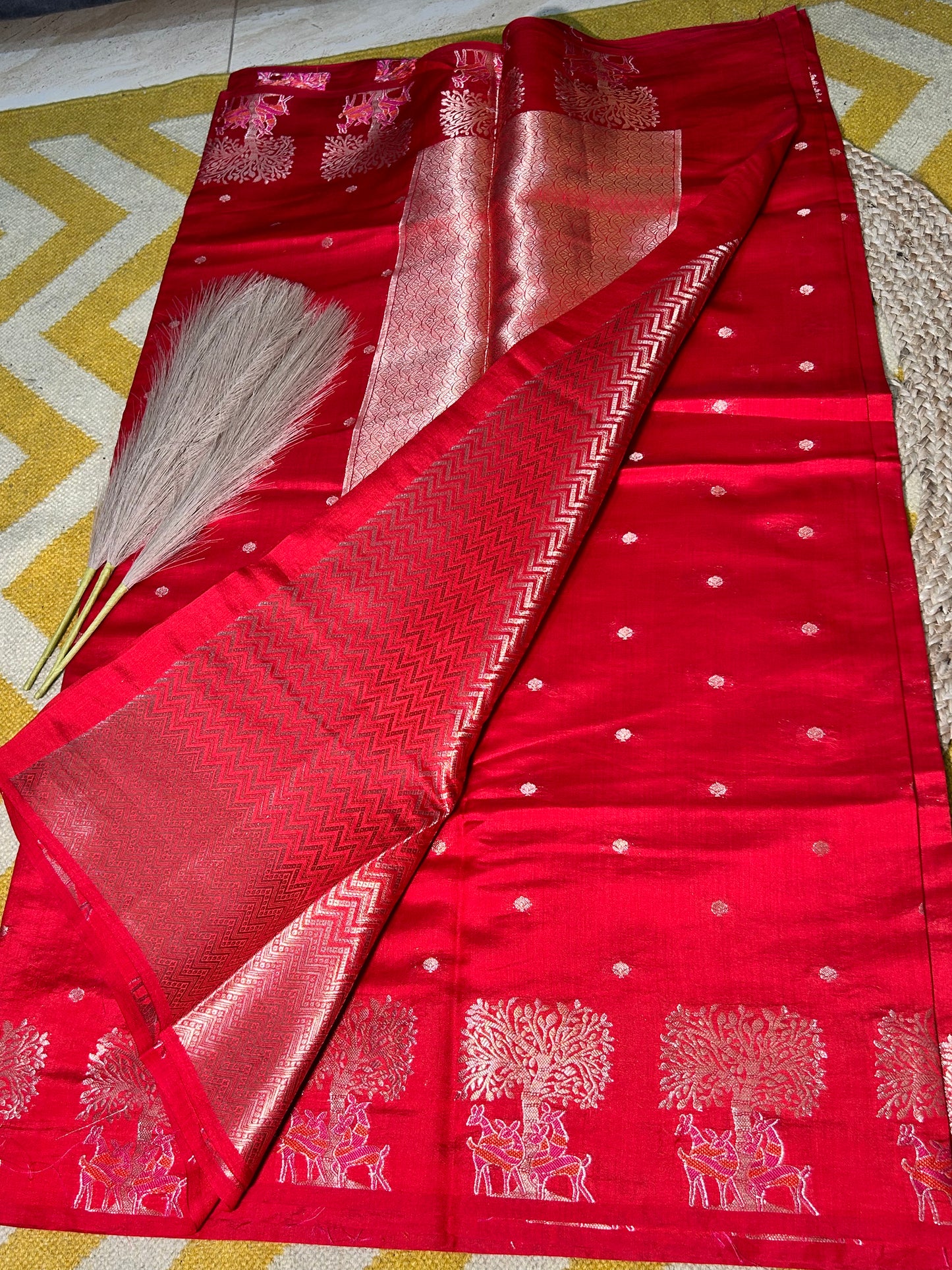 Scarlet Grace Banaras Raw Mango Silk Saree