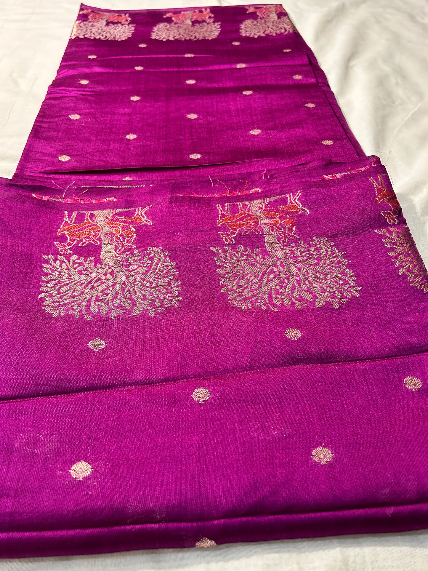 Royal Amethyst Enchantment Raw Mango Silk Banarasi Saree