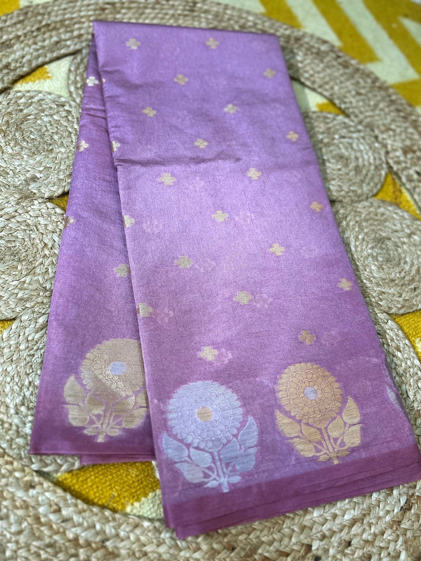 Elegant Bloom Desi Tussar Banarasi Silk Saree