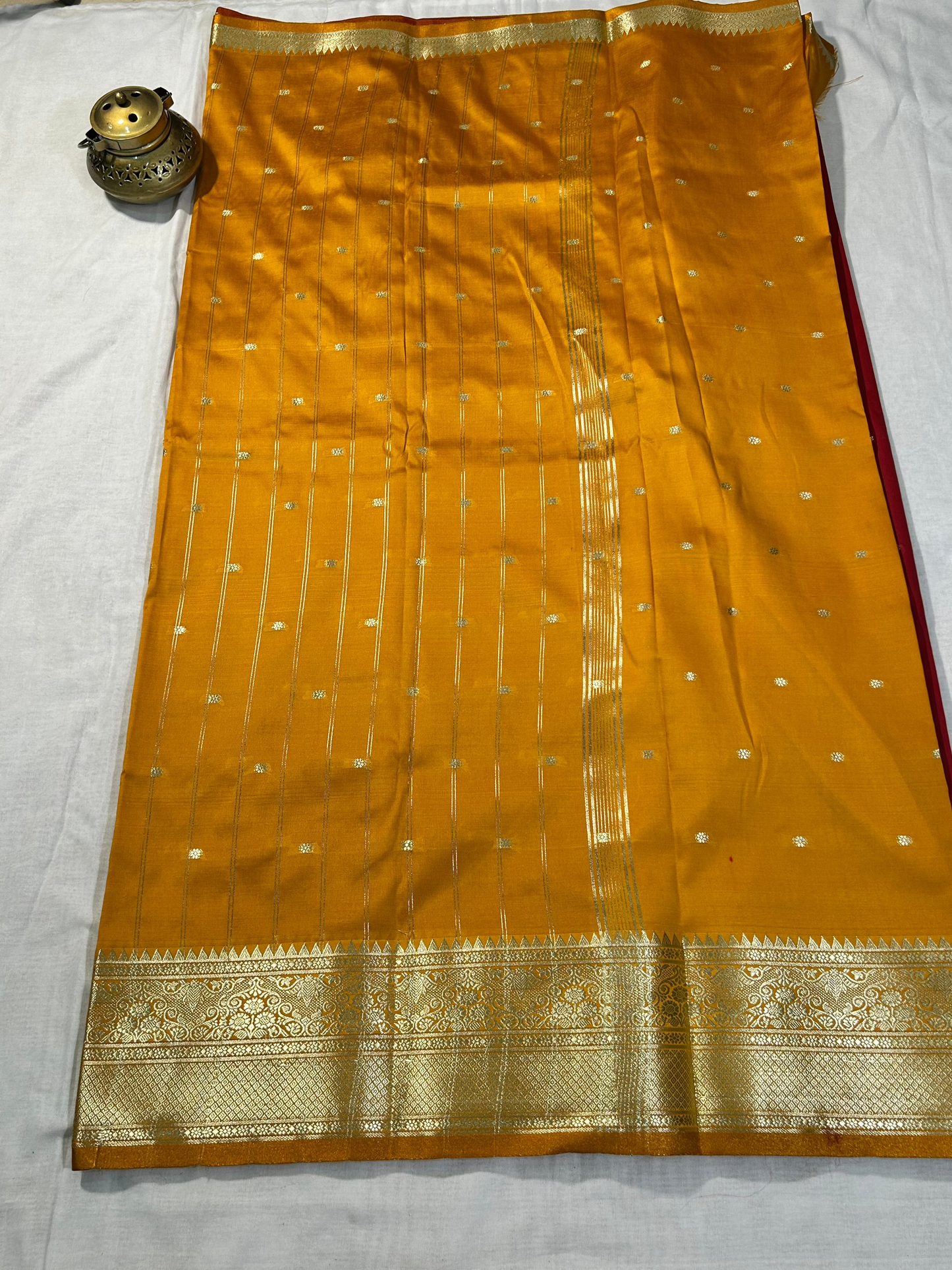 Radiant Vermilion South Silk Saree