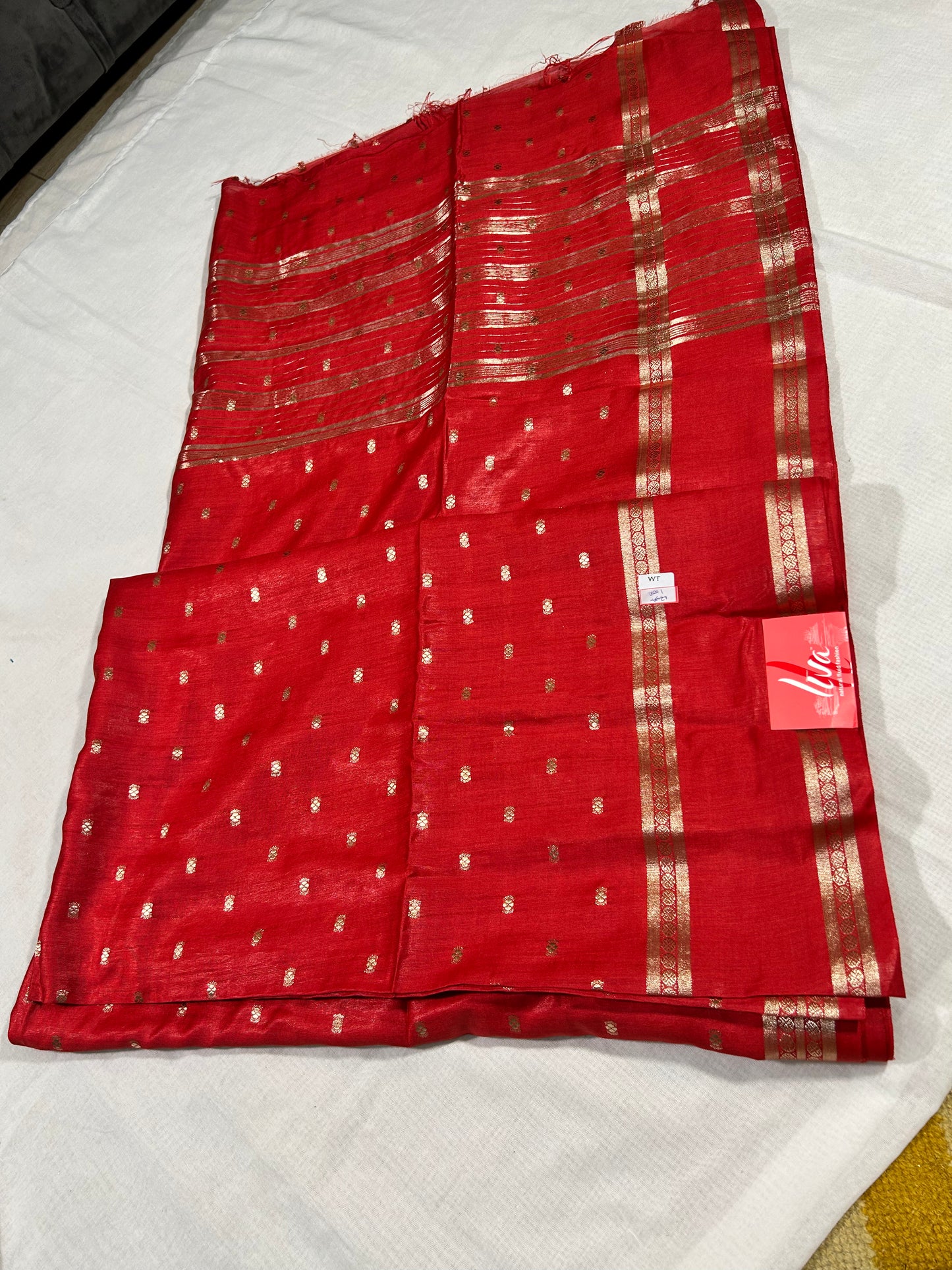 Radiant Red Maheshwari LIVA Saree