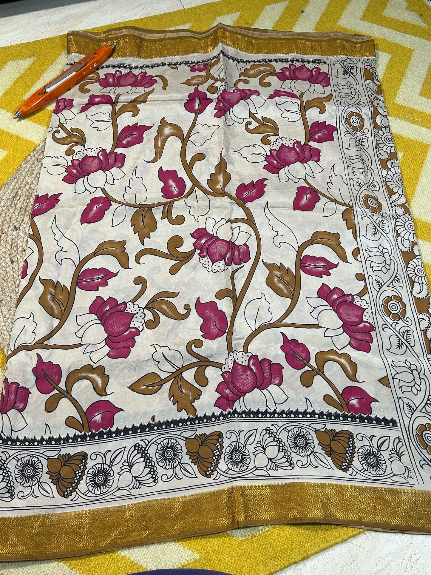 Radiance Harmony Offwhite Kalamkari Saree