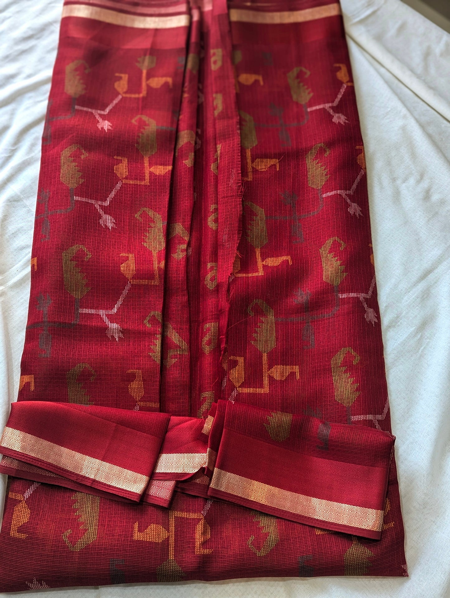 Crimson Elegance Soft Kota Silk Saree