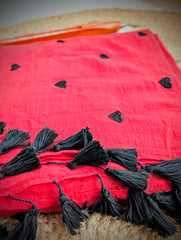 Crimson Heart Premium Handwoven Mul Saree