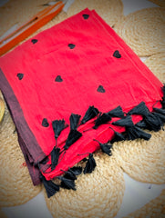 Crimson Heart Premium Handwoven Mul Saree
