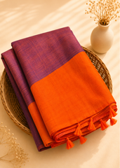 Sunset Bloom Warm Toned Mul Saree