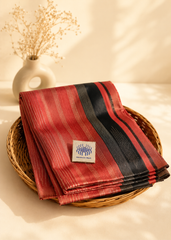 Peach Noir Pure Hallmarked Raw Silk Saree
