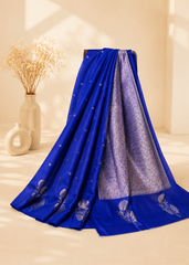 Royal Blue Roopa Premium Semi Katan Silk Saree