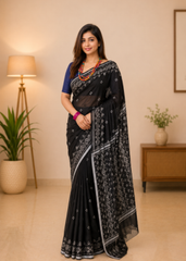Monochrome Mystique Bengal Handloom Saree