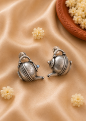 Silver Mirage Teapot Earrings