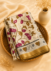 Radiance Harmony Offwhite Kalamkari Saree