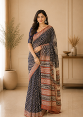 Nightfall Symphony Elegant Kota Doriya Saree