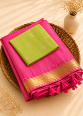 Regal Radiance Ensemble Premium Handloom Mul Saree