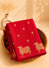 Crimson Gauvaibhav Borderless Kanchi Silk Pichwai Saree