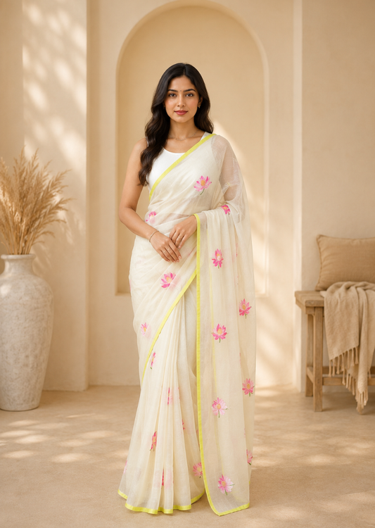 Pearl Mist Handloom Mul Saree
