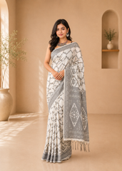 Midnight Harmony Traditional Handloom Saree