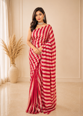 Kumkum Red Munga Silk Saree With Traditional Tissue Artistry
