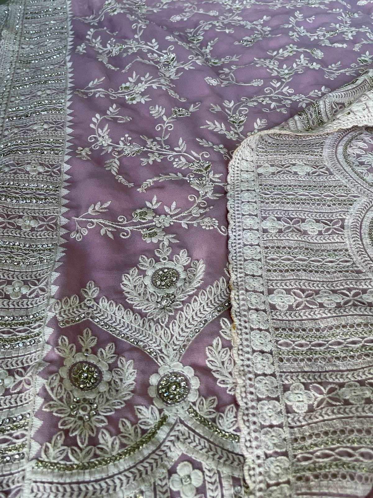 Pristine Blush Thread Embroidery Georgette Saree